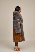 Women's Harper Mink And Fox Coat [Whiskey/Crystal]