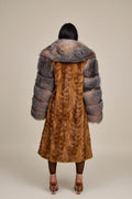 Women's Harper Mink And Fox Coat [Whiskey/Crystal]