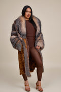 Women's Harper Mink And Fox Coat [Whiskey/Crystal]