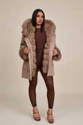Women's Josie Convertible Cashmere Jacket With Fox [Nude Color]