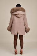 Women's Josie Convertible Cashmere Jacket With Fox [Nude Color]