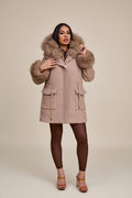 Women's Josie Convertible Cashmere Jacket With Fox [Nude Color]