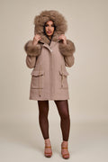 Women's Josie Convertible Cashmere Jacket With Fox [Nude Color]