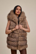 Women's Josie Convertible Cashmere Jacket With Fox [Nude Color]