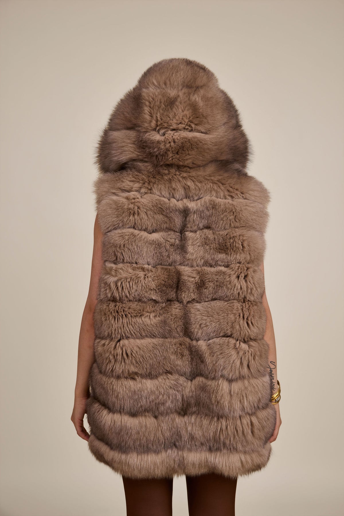 Women's Josie Convertible Cashmere Jacket With Fox [Nude Color]