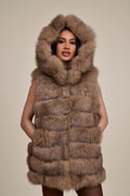 Women's Josie Convertible Cashmere Jacket With Fox [Nude Color]