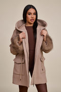 Women's Josie Convertible Cashmere Jacket With Fox [Nude Color]