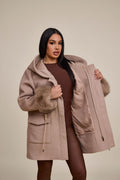 Women's Josie Convertible Cashmere Jacket With Fox [Nude Color]