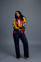Women's Leather 8 Ball Jacket With Fox Hood [Natural White Fox]