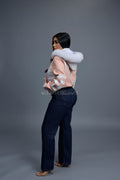 Women's 8 Ball Jacket With Premium Fox Fur Hood [Baby Pink/White]