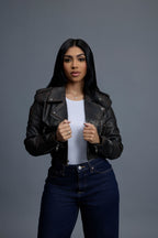Women's Slim-Fit Classic Crop Biker [Copper]