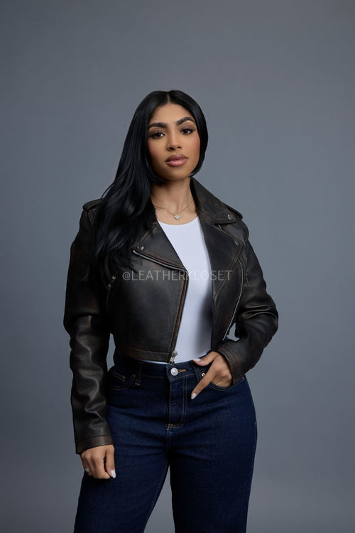 Women's Slim-Fit Classic Crop Biker [Copper]