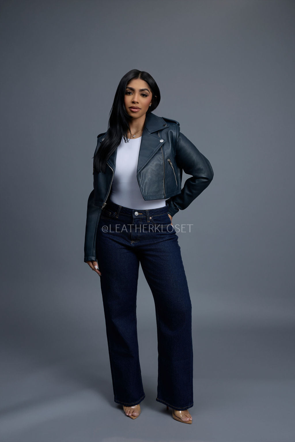 Women's Slim-Fit Classic Crop Biker [Navy]
