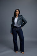 Women's Slim-Fit Classic Crop Biker [Navy]