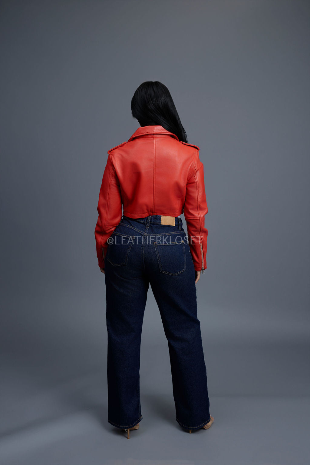 Women's Slim-Fit Classic Crop Biker [Orange]