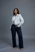 Women's Slim-Fit Classic Crop Biker [White]