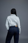 Women's Slim-Fit Classic Crop Biker [White]