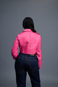 Women's Slim-Fit Classic Crop Biker [Hot Pink]