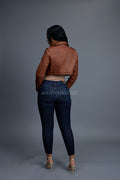 Women's Slim-Fit Classic Crop Biker [Caramel Crunch]