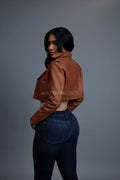 Women's Slim-Fit Classic Crop Biker [Caramel Crunch]