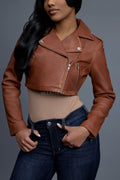 Women's Slim-Fit Classic Crop Biker [Caramel Crunch]