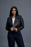 Women's Slim-Fit Classic Crop Biker [Black]