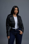Women's Slim-Fit Classic Crop Biker [Black]