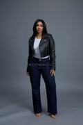 Women's Slim-Fit Classic Crop Biker [Black]