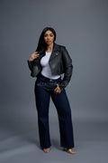 Women's Slim-Fit Classic Crop Biker [Black]