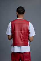 Men's Leather Vegas Vest [Red]