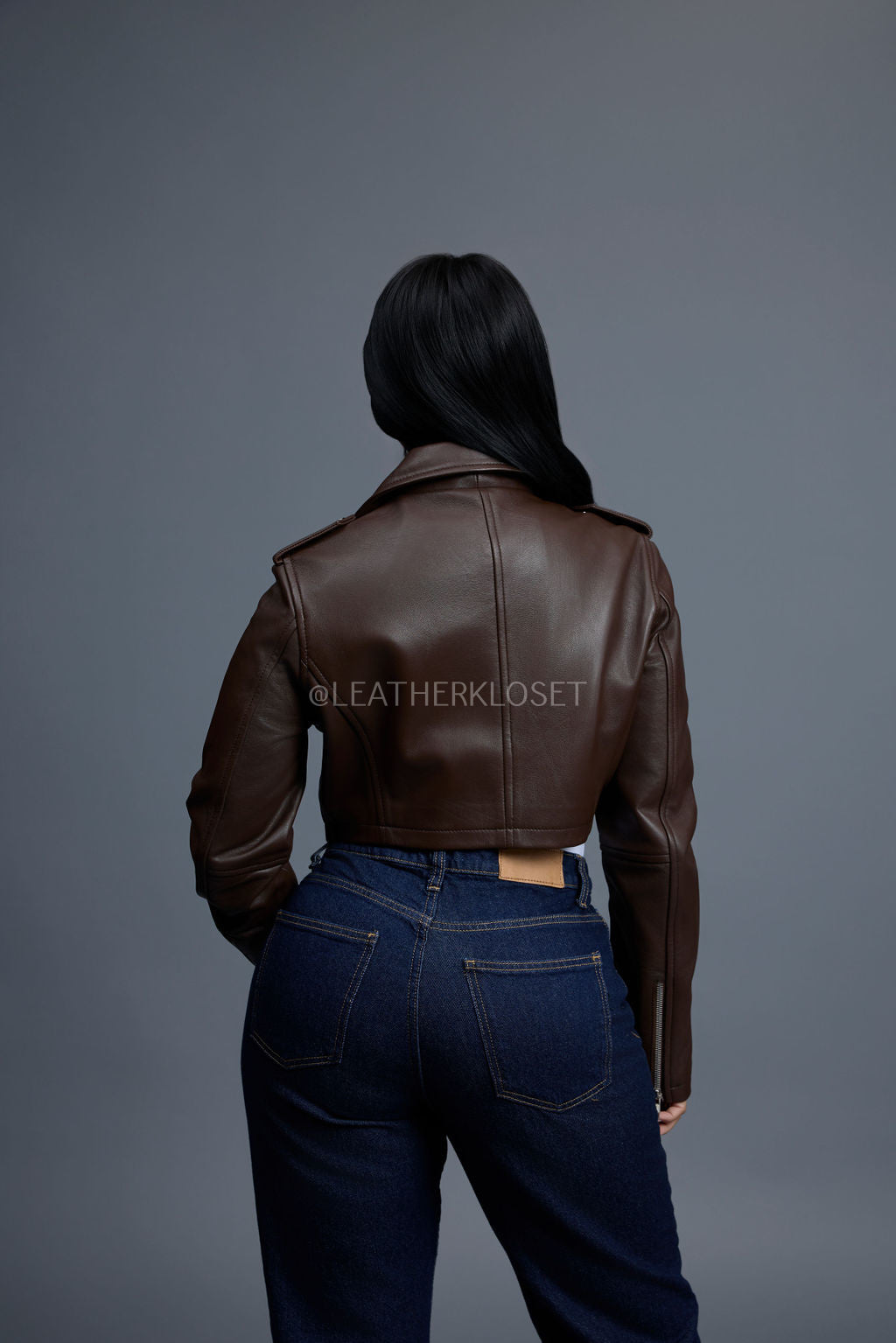 Women's Slim-Fit Classic Crop Biker [Chocolate]