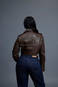 Women's Slim-Fit Classic Crop Biker [Chocolate]