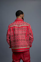 Men's Hand-Made Denim Jacket [Red]