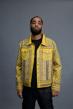 Men's Hand-Made Denim Jacket [Yellow]