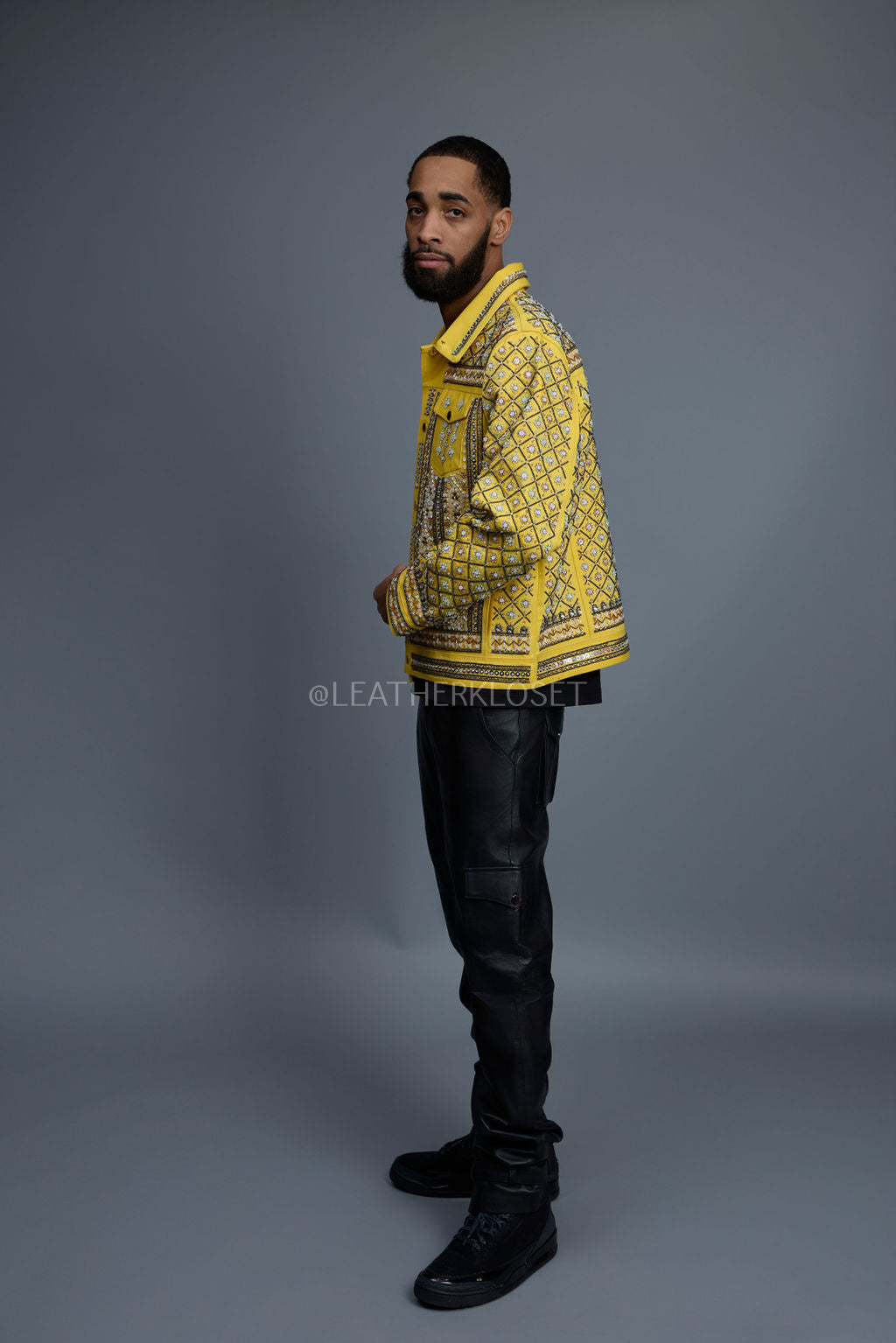 Men's Hand-Made Denim Jacket [Yellow]
