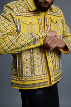 Men's Hand-Made Denim Jacket [Yellow]