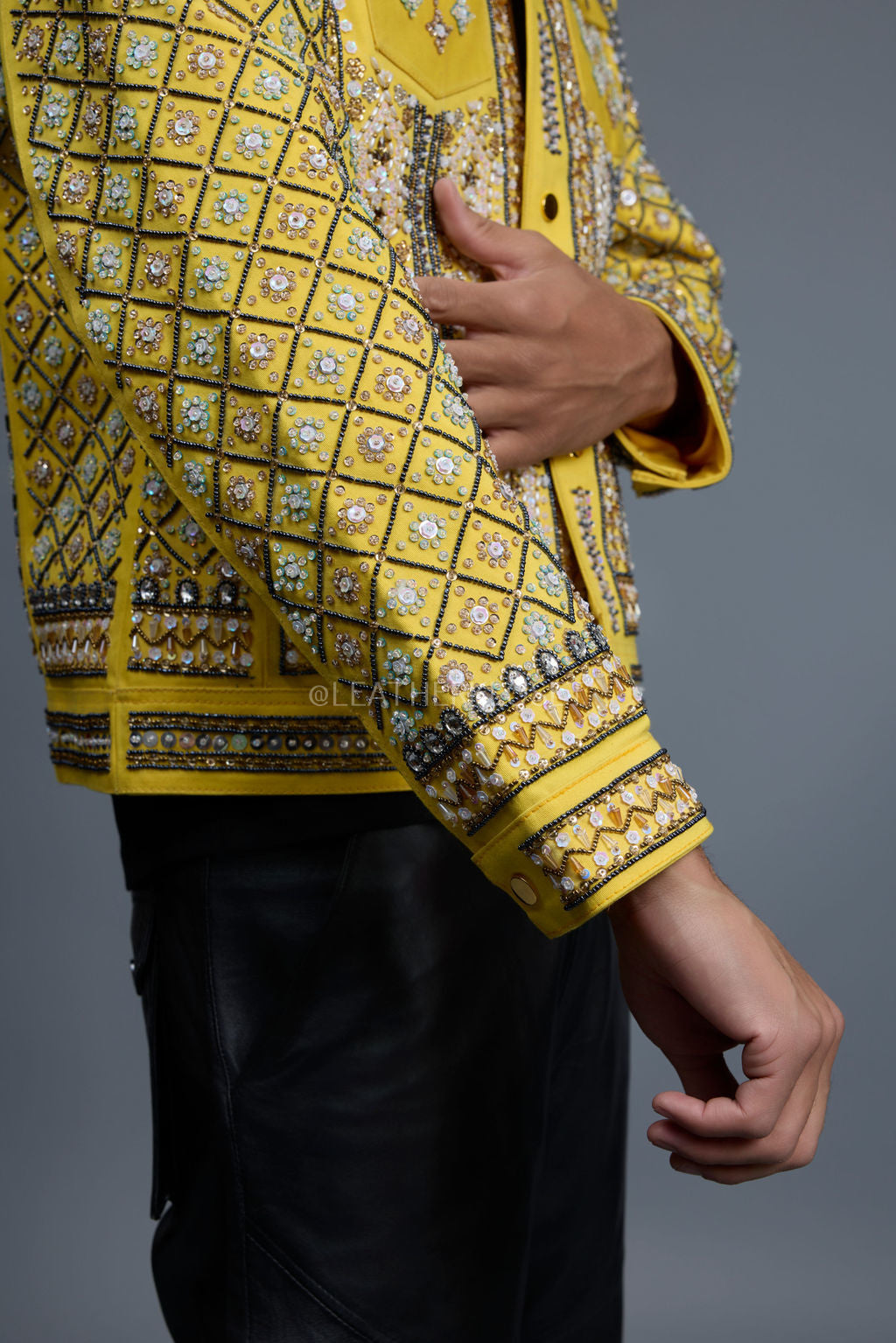 Men's Hand-Made Denim Jacket [Yellow]