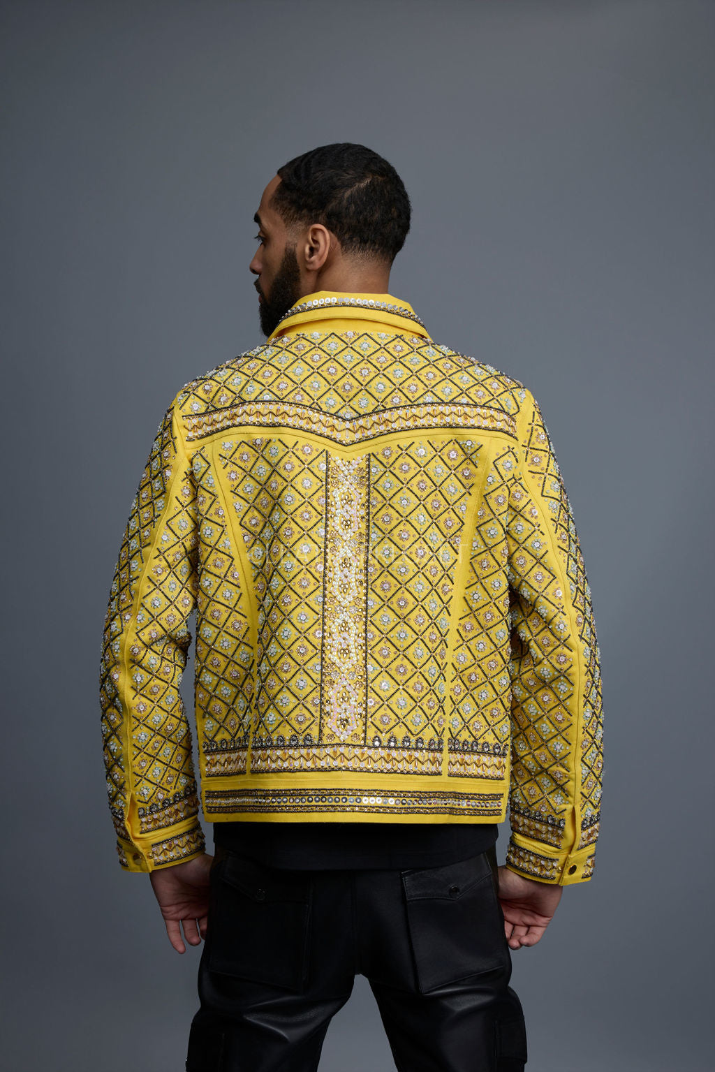 Men's Hand-Made Denim Jacket [Yellow]