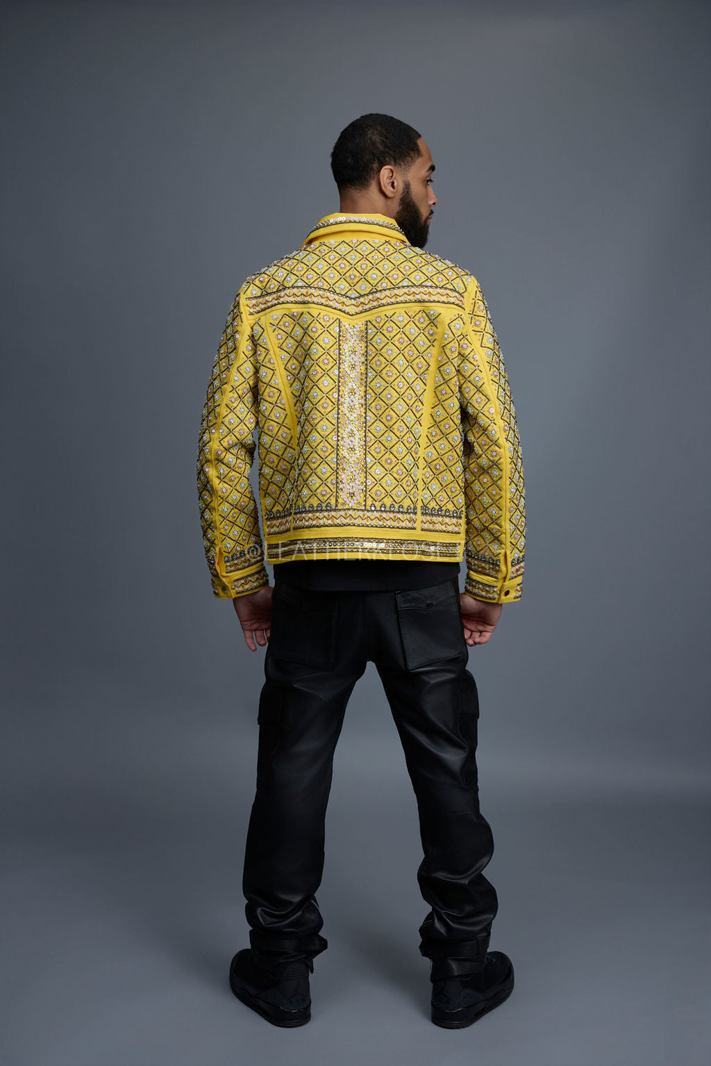 Men's Hand-Made Denim Jacket [Yellow]
