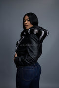 Women's Leather With Chinchilla Rex Combo