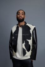 Men's Leather & Pony Biker Combo [Black]