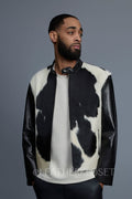 Men's Leather & Pony Biker Combo [Black]