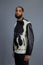 Men's Leather & Pony Biker Combo [Black]