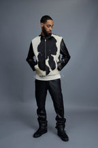 Men's Leather & Pony Biker Combo [Black]