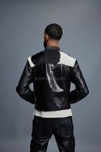 Men's Leather & Pony Biker Combo [Black]