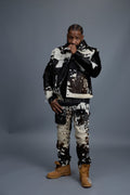 Men's Dylan Pony Skin Jean Jacket And Cargo Pants Set [Natural]