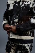Men's Dylan Pony Skin Jean Jacket And Cargo Pants Set [Natural]