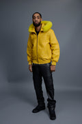 Men's Classic Baseball Jacket With Fox Hood [Yellow]