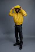 Men's Classic Baseball Jacket With Fox Hood [Yellow]