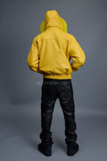 Men's Classic Baseball Jacket With Fox Hood [Yellow]